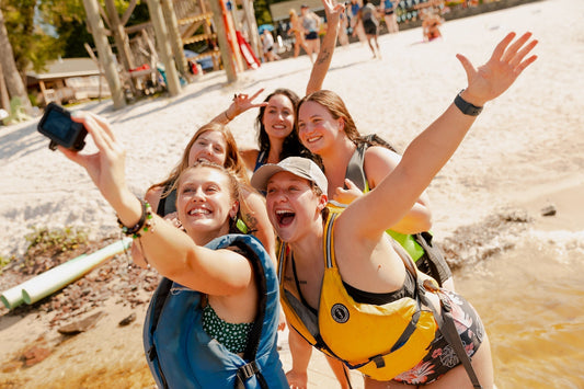Adult women building friendships together outdoors