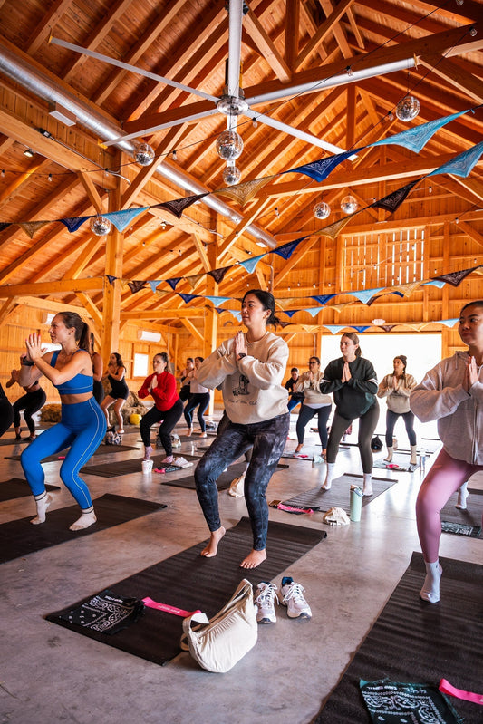 Yoga activity from Camp Social’s adult summer camp.