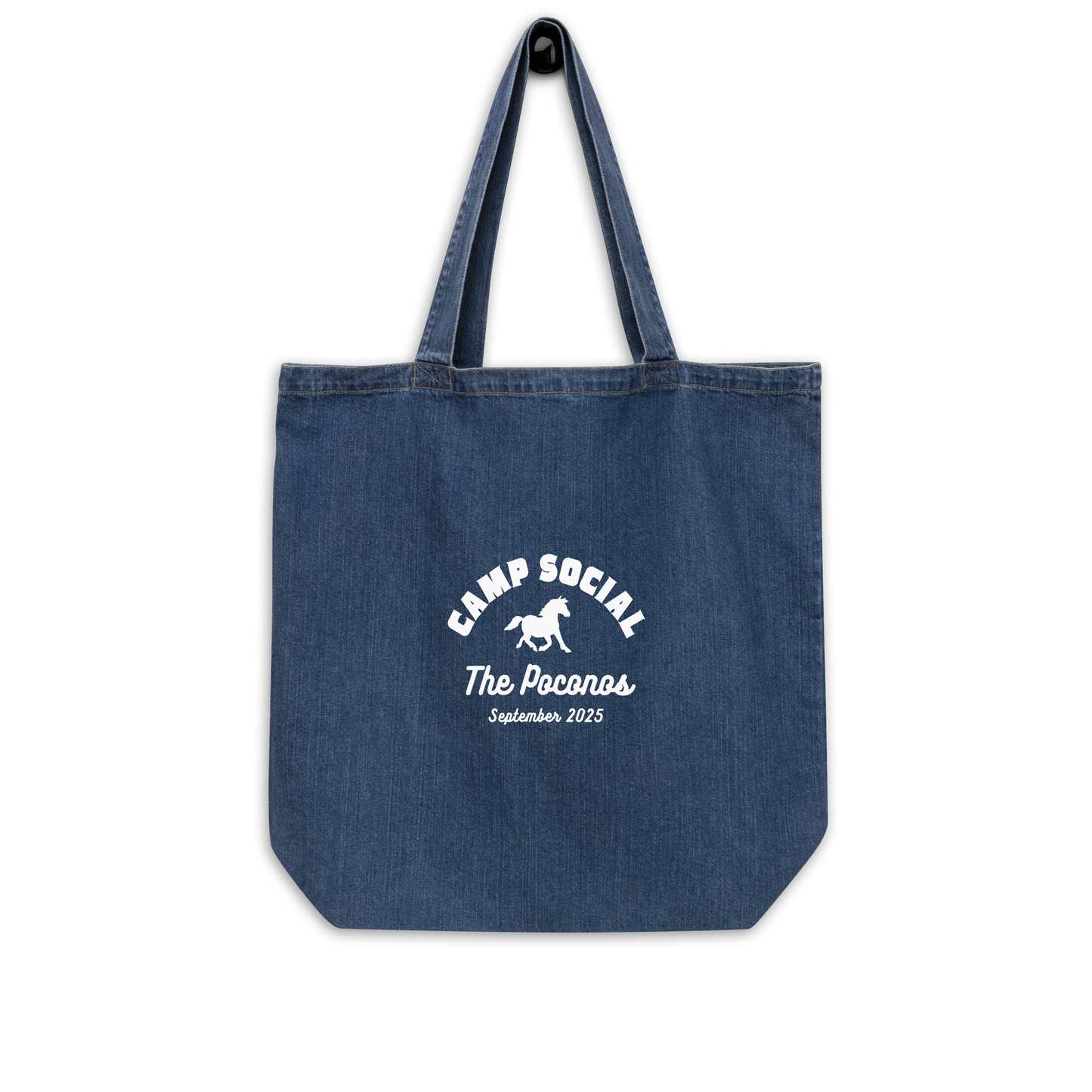 Organic denim tote bag
