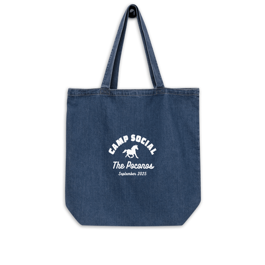 Organic denim tote bag